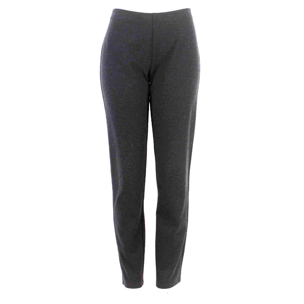 Eileen Fisher Sz M X 33" Heather Black Pull On Viscose Knit Nylon Straight Pant